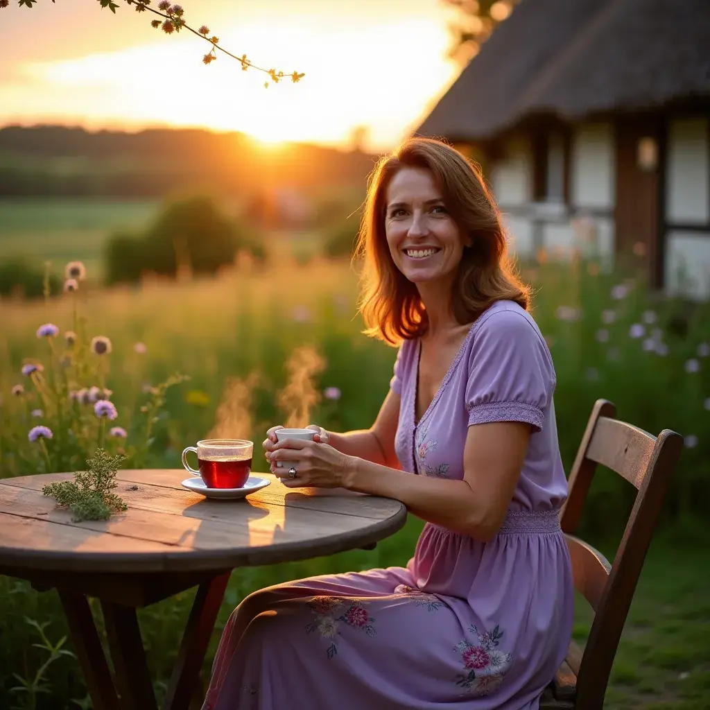 Frissítő gyógynövénytea, amely segít a stressz csökkentésében.